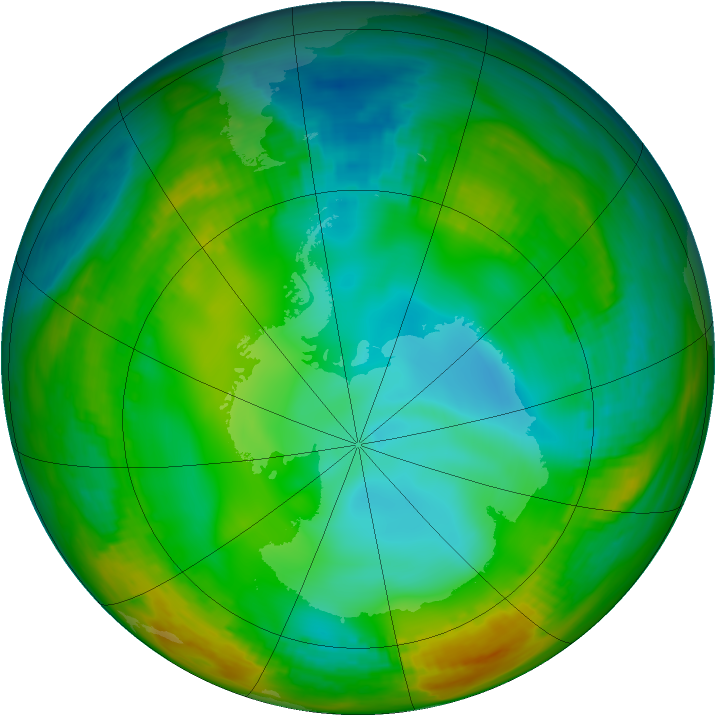 Antarctic ozone map for 08 July 1981